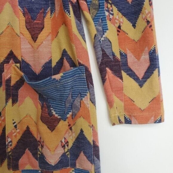 Long Knit Cardigan Duster Country Western Boho Tribal Long Sleeve - Picture 2 of 11